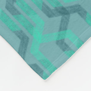 Neon turquoise pattern on grey background. fleece blanket