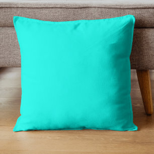 Neon Turquoise Solid Colour   Classic Cushion