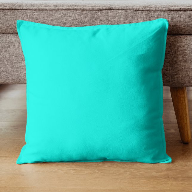 Neon Turquoise Solid Colour | Classic Cushion (Creator Uploaded)