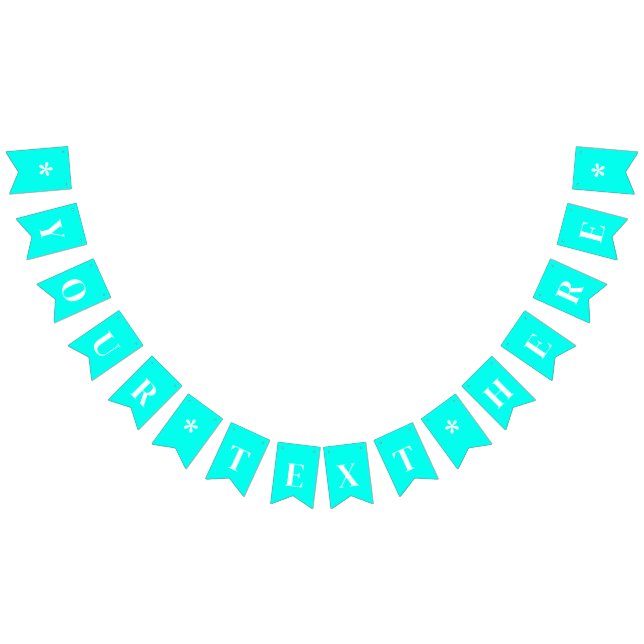 Neon Turquoise Solid Colour | Custom Bunting (All)