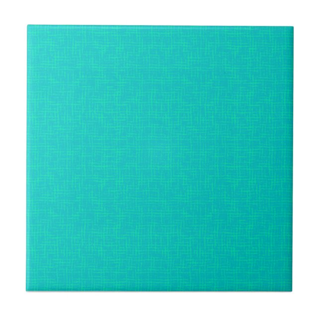 Neon turquoise textured.  ceramic tile (Front)