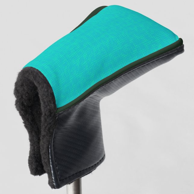 Neon turquoise textured.  golf head cover (3/4 Front)