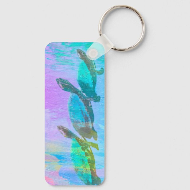 Neon Turtle Key Ring (Back)