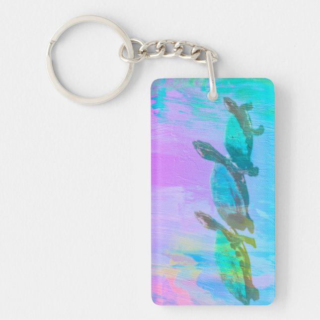 Neon Turtle Key Ring (Front)