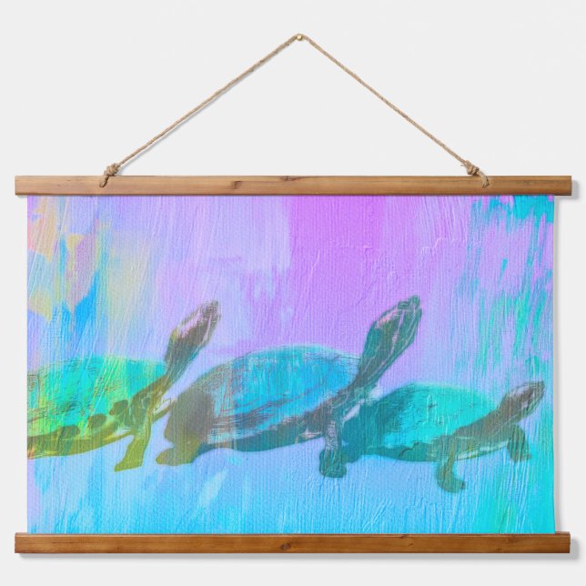 Neon Turtles Hanging Tapestry (Front)