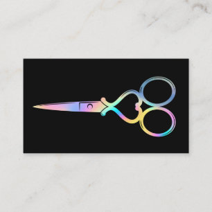 Neon Unicorn Holographic hairstylist hairdresser B Business Card