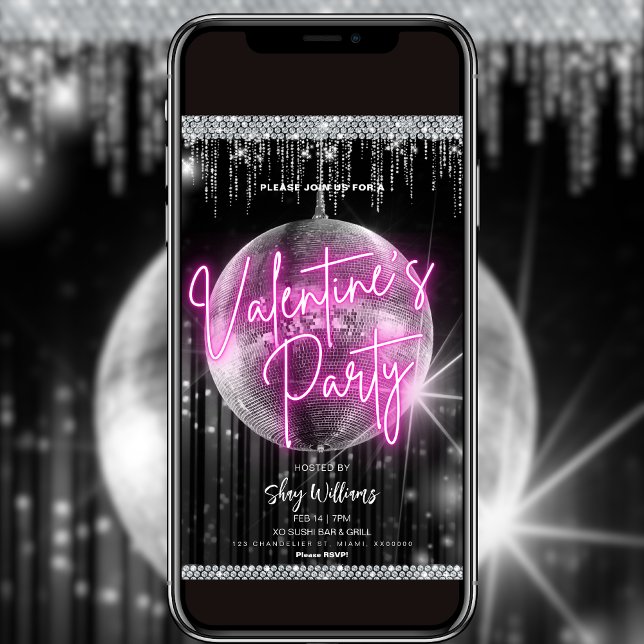 Neon Valentine’s Disco Party Invitation (Creator Uploaded)