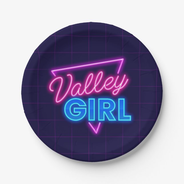 Neon Valley Girl Paper Plate (Front)