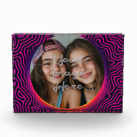 Neon Vaporwave Swirl Custom Photo Frame