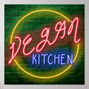 Neon Vegan Kitchen Sign