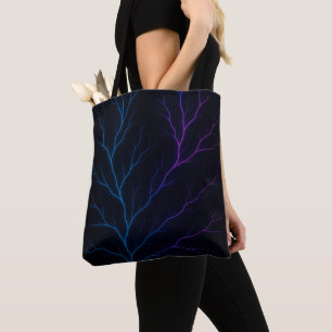 Neon Veins – Electric Pulse of Nature Tote Bag