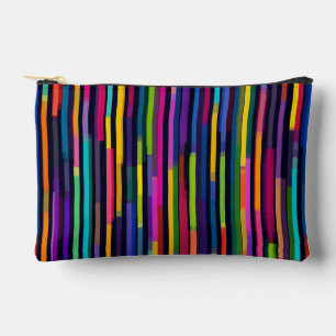 Neon Vertical Stripe Pattern Accessory Pouch