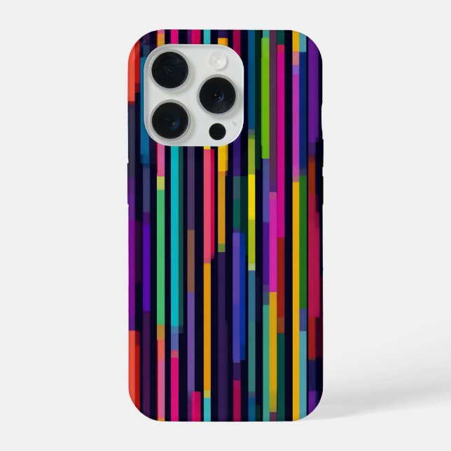 Neon Vertical Stripe Pattern iPhone Case (Back)