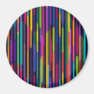 Neon Vertical Stripe Pattern Magnet