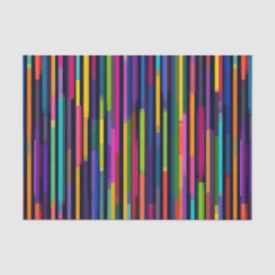 Neon Vertical Stripe Pattern Tissue Paper