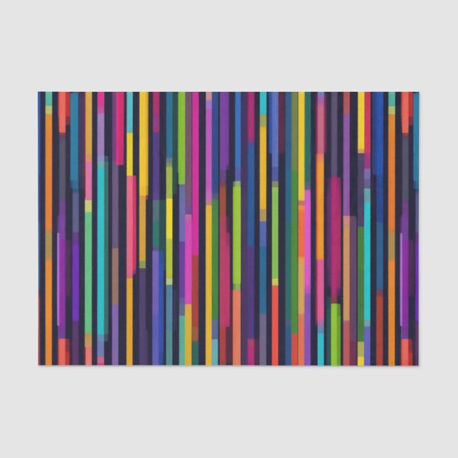 Neon Vertical Stripe Pattern Tissue Paper (Front)