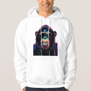 Neon Vibe – Stylish Chimpanzee in Hoodie and Sungl