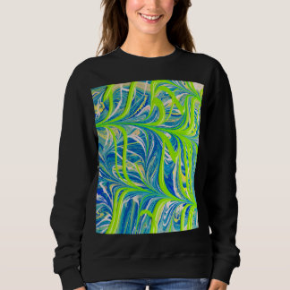 Neon Vines on Blue Marble Sweatshirt