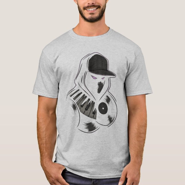 Neon Vinyl Piano Hoodie Ninja T-Shirt (Front)