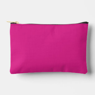 neon vivid pink solid pink accessory pouch