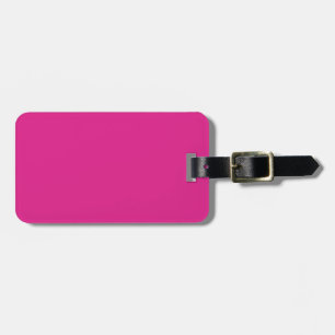 neon vivid pink solid pink luggage tag