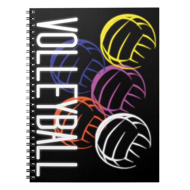 Neon Volleyballs Notebook (Front)