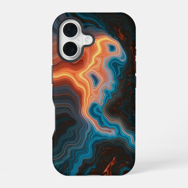Neon Vortex Abstract  iPhone 16 Case (Back)