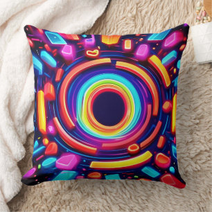 Neon Vortex Odyssey Cushion
