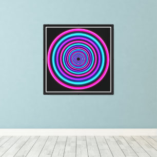 Neon Vortex Rings Canvas Print