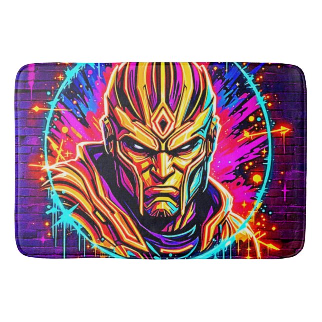 Neon Warrior Power Art Bath Mat (Front)