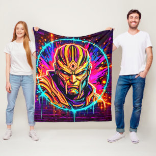 Neon Warrior Power Art Fleece Blanket