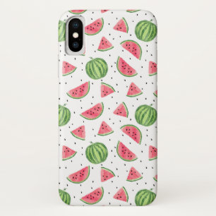 Neon Watercolor Watermelons Pattern iPhone X Case