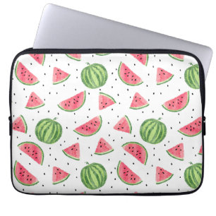 Neon Watercolor Watermelons Pattern Laptop Sleeve