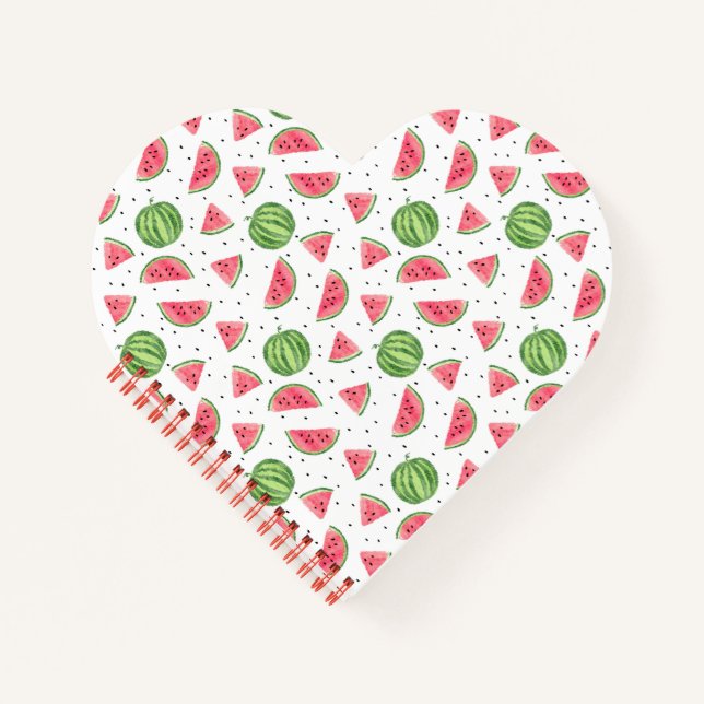 Neon Watercolor Watermelons Pattern Notebook (Front)