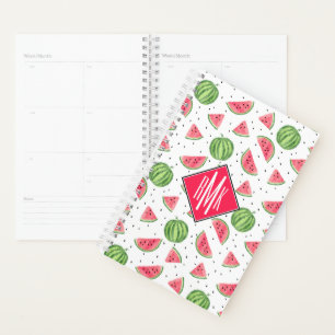 Neon Watercolor Watermelons Pattern Planner