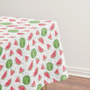 Neon Watercolor Watermelons Pattern Tablecloth