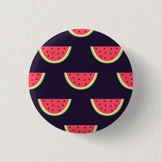 Neon Watermelon on Purple Pattern 3 Cm Round Badge (Front)