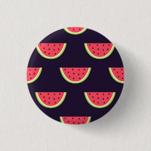 Neon Watermelon on Purple Pattern 3 Cm Round Badge