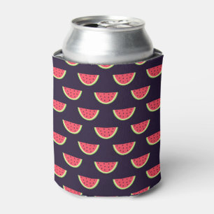 Neon Watermelon on Purple Pattern Can Cooler