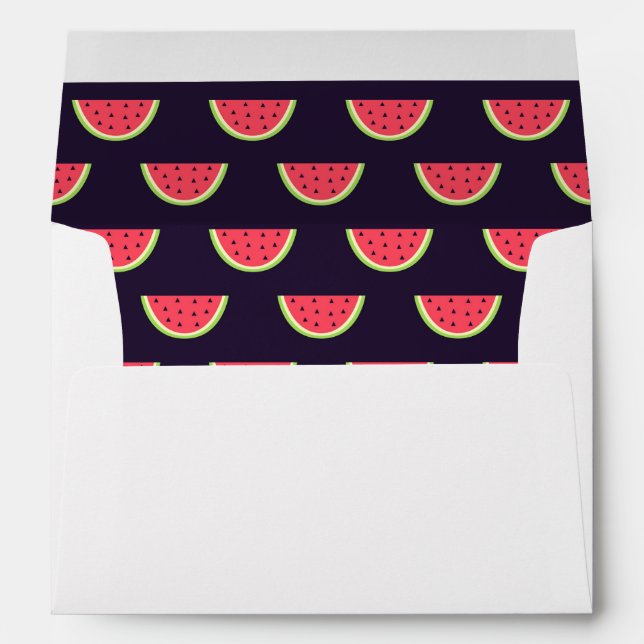 Neon Watermelon on Purple Pattern Envelopes (Back (Bottom))