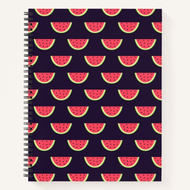 Neon Watermelon on Purple Pattern Notebook (Front)