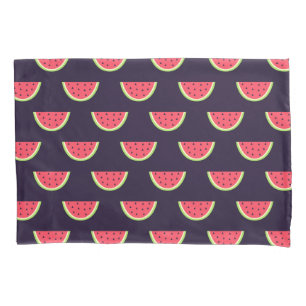 Neon Watermelon on Purple Pattern Pillowcase