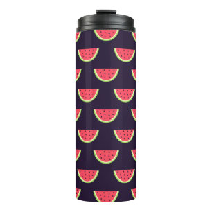 Neon Watermelon on Purple Pattern Thermal Tumbler