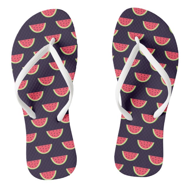 Neon Watermelon on Purple Pattern Thongs (Footbed)