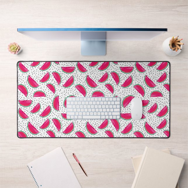 Neon Watermelon on Seeds Pattern Desk Mat (Office 1)