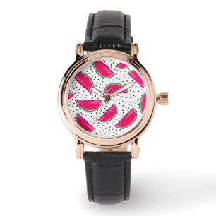 Neon Watermelon on Seeds Pattern Watch