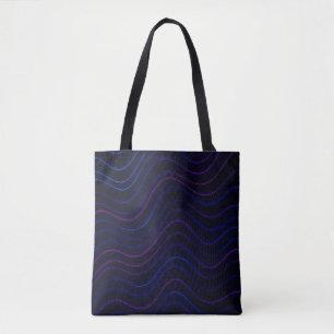 Neon Wave Flux Tote Bag