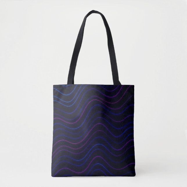 Neon Wave Flux Tote Bag (Front)