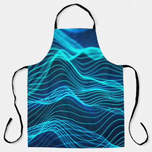 Neon waves of numerous abstract lines and rows com apron