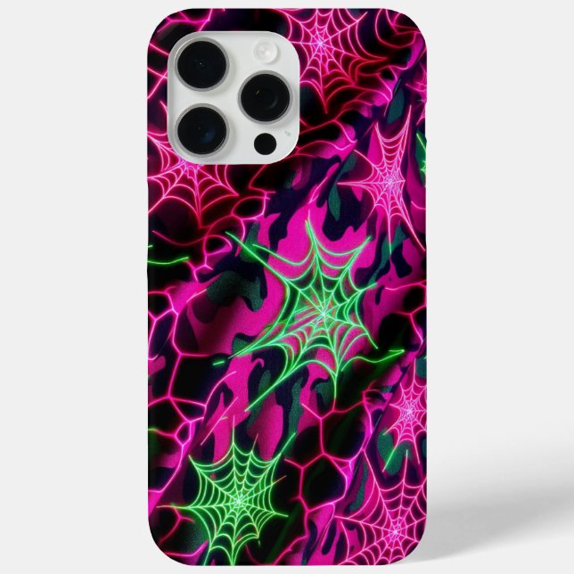 Neon web, spiderweb pattern, camouflage Case-Mate iPhone case (Back)